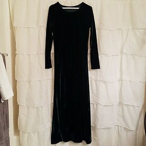 Green velvet dress